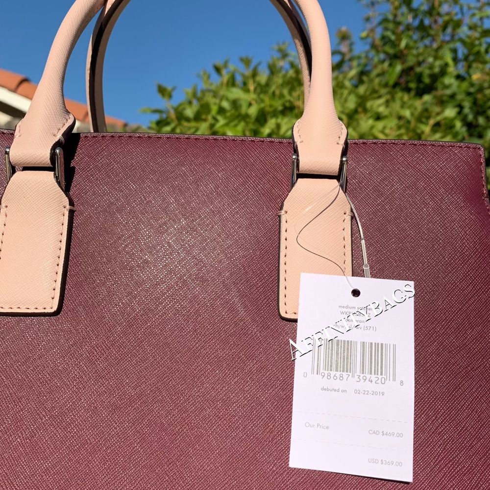 Cherrywood new Kate Spade Cameron medium satchel - Picture 6 of 8